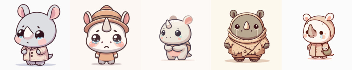 vector beggar rhino sad expression © sarah16blakeyxh2