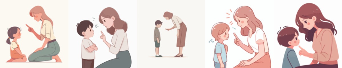 Obraz premium vector of woman advising her younger sibling