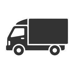 Fototapeta premium Dark Gray Cargo Truck Icon Simple Flat Design Freight Delivery Logistics Symbol