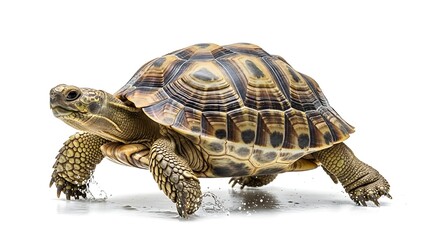 Obraz premium Tortoise walking in a dynamic pose