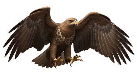 Fototapeta premium A majestic eagle soaring with outstretched wings 