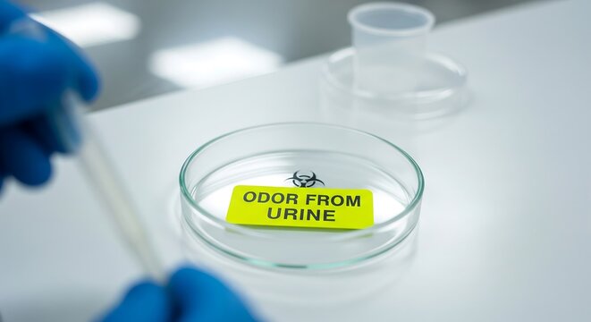 Laboratory urine sample test for odor analysis in medical research