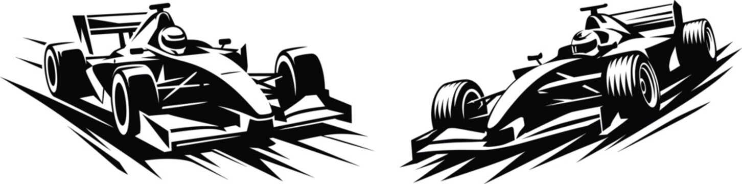 Formula Racing Car Speed Silhouette Vector Illustration High Performance Motorsport Design.