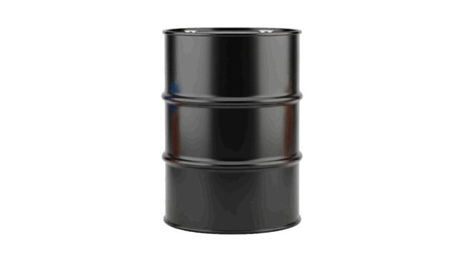 Vector illustration&nbsp;of black metal oil drum on a transparent background