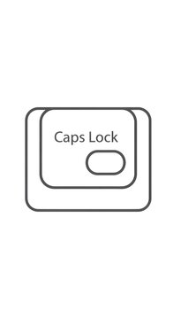 Caps Lock Key Icon - A Minimalist Outline Illustration of a Computer Keyboard Key Used for Typing Capital Letters