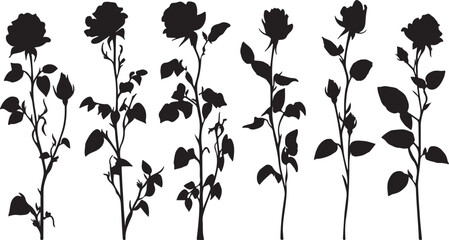 Seamless vector illustration of a vintage floral pattern featuring a nature inspired silhouette of flowers and plant leaves for a decorative spring wallpaper design