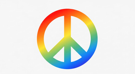 Image of a gradient circle with internal lines, creating a peace symbol, representing harmony, freedom and non-violence, on a bright background