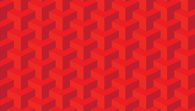 Geometric Red 3D Pattern Background