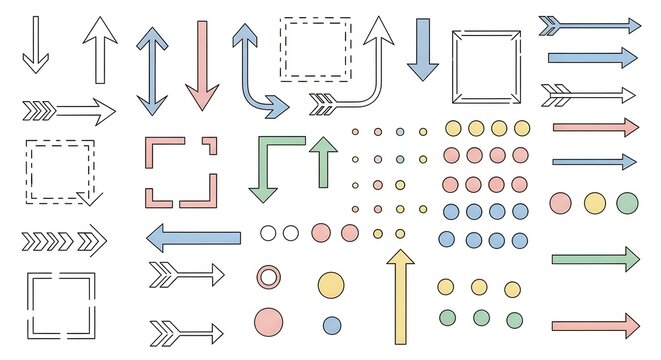 Flowchart arrow connector set for workflow diagram and process mapping