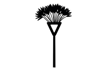 Silhouette of a dandelion flower on a white background © NusratJahan