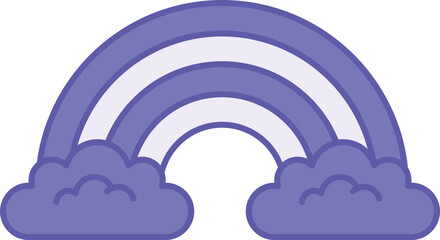 Naklejka premium Purple Rainbow Icon. Vector Icon. Colored Arc in the Sky, Natural Phenomenon. Clouds. Weather Concept