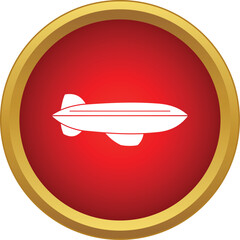 Zeppelin airship silhouette flying, symbolizing vintage aviation and transportation © ylivdesign
