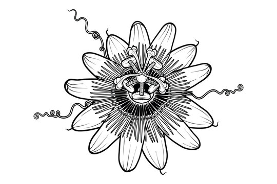 Bee collecting nectar from a flower silhouette