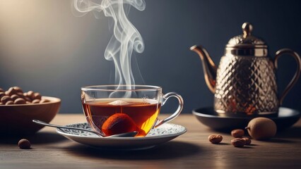 Fototapeta premium Steaming tea
