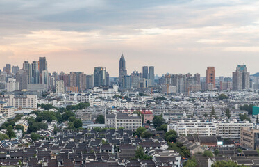 Obraz premium Nanjing CBD skyline at dusk