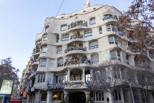 Barcelona, Spain January 1 2026 : La Pedrera - Casa MILA, Roof of La Pedrera house in Barcelona	