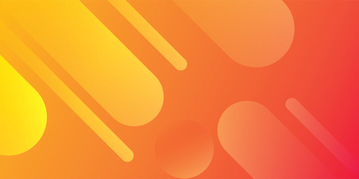Abstract Orange Gradient Background With Rounded Geometric Shapes And Modern Minimal Design
