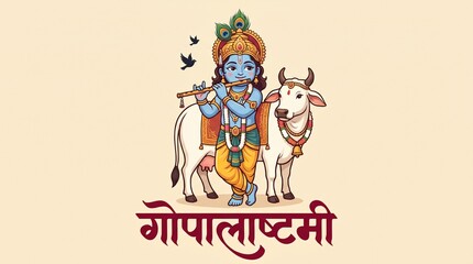 Fototapeta premium Happy Gopashtami ocial media post template