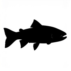 Obraz premium black shark silhouette isolated on white background minimalist design
