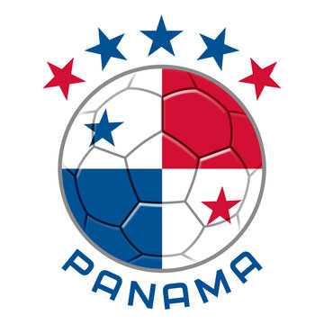 Panama Soccer Ball.  Football Concept. National Team Flag. PNG illustration isolated on transparent background.