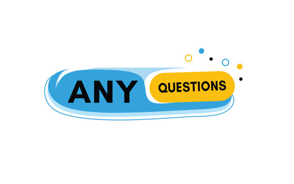 Any questions banner eps editable seal template concept. Stylish flat graphic design.