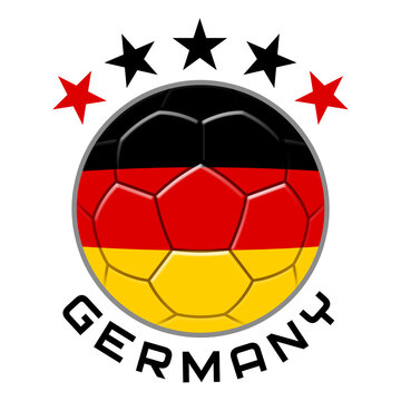 Germany Soccer Ball.  Football Concept. National Team Flag. PNG illustration isolated on transparent background.