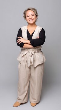 Woman with dwarfism in elegant outfit smiling confidence and diversity concept 