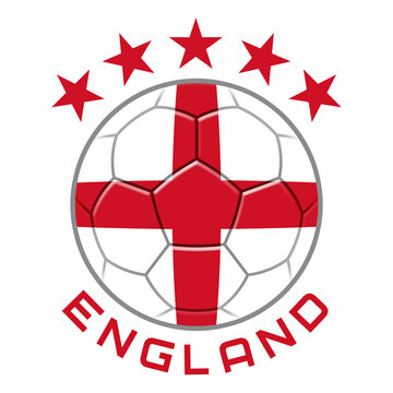 England Soccer Ball.  Football Concept. National Team Flag. PNG illustration isolated on transparent background.
