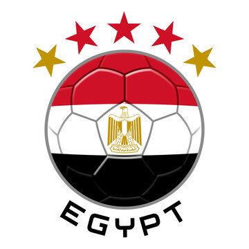 Egypt Soccer Ball.  Football Concept. National Team Flag. PNG illustration isolated on transparent background.
