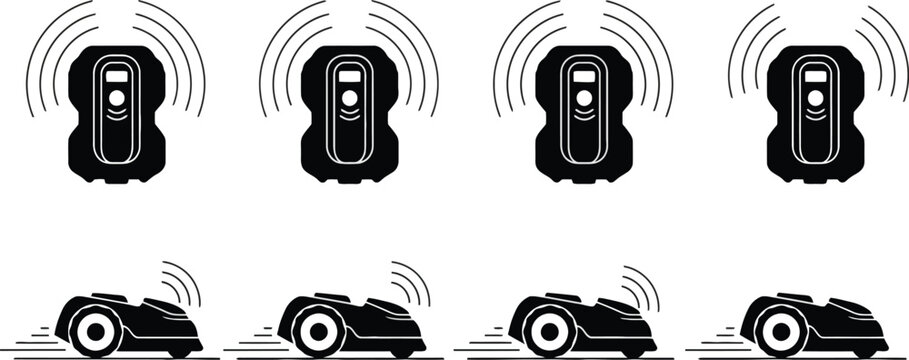 Robot vacuum cleaners in motion a sequential illustration of cleaning paths