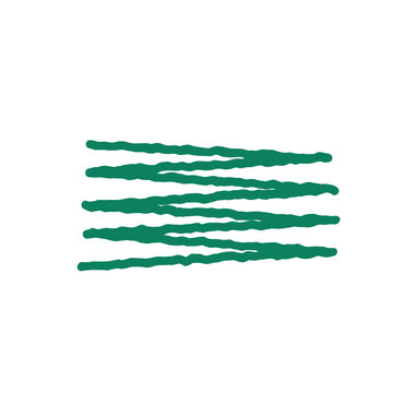 green sketched 2d scribble shape on transparent background