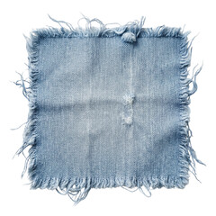 Light blue distressed denim patch with frayed edges