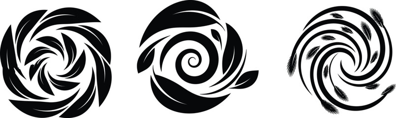 Fototapeta premium Abstract Swirling Leaves and Petals - Organic Growth Pattern Vector Illustration