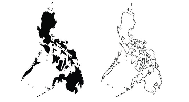 A stark contrast the philippines depicted in negative and positive space showcasing island geography high quality professional detailed
