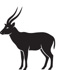 Fototapeta premium A wild deer silhouette vector illustration features a majestic stag with antlers and horns, depicting a nature-inspired animal drawing perfect for Christmas wildlife or hunting themes