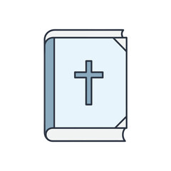 Fototapeta premium Blue Cross Religious Book Illustration