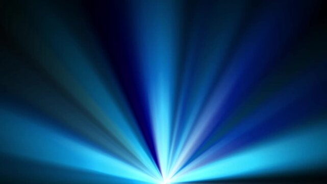 Blue Radial Beam Lights Pointing Upward with Side to Side Motion on Black Background - 60 fps Seamless Loop