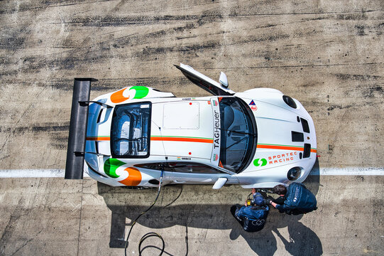 Sportec Racing Porsche 911 GT3 Cup During Pit Stop - Zeltweg (Red Bull Ring), Styria, Austria - 04/11/2024