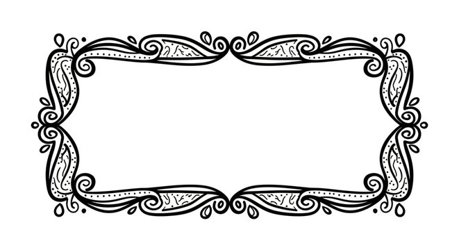 Ornate vintage border design with intricate swirls and floral patterns