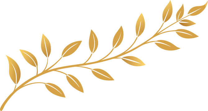 Hand drawn sketch doodle golden leaves floral element for wedding background..
