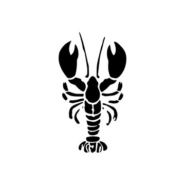 Lobster Silhouette Black Minimal Vector Illustration