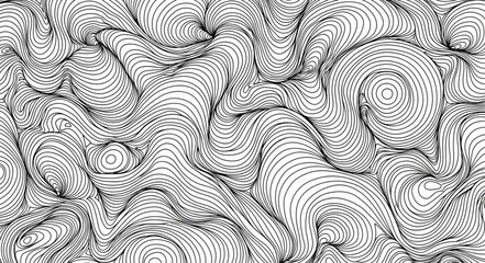 Abstract black and white swirling lines pattern. © wahid