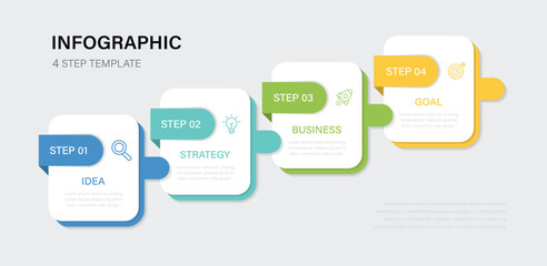 Fototapeta premium Infographic frame with 4 steps or options. Template for graph, diagram, presentations.