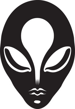 Alien head silhouette vector illustration  in monochrome 
