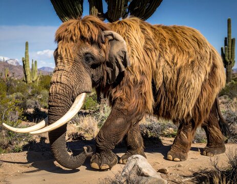 AI created photo with an wooly elephant 