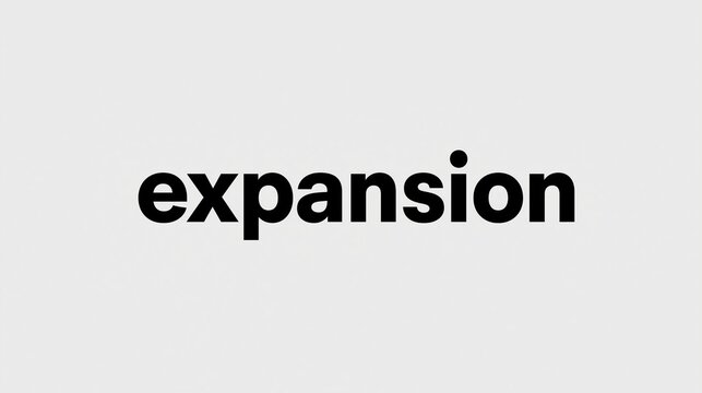 Das Wort &bdquo;expansion" in schwarzer Schrift auf schlichtem wei&szlig;en Hintergrund