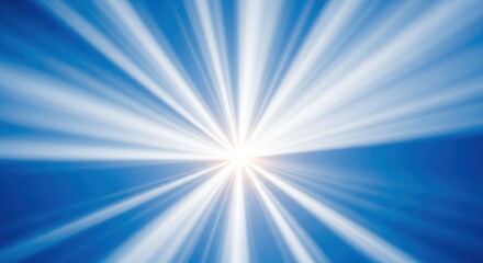 Fototapeta premium Bright light bursting outward in blue rays