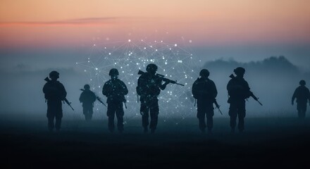 Fototapeta premium Forces advancing with digital connection
