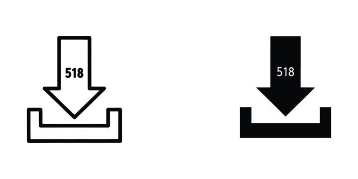 Comparison of two different download button designs with the number 518 displayed