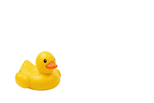 Yellow inflatable rubber duck toy